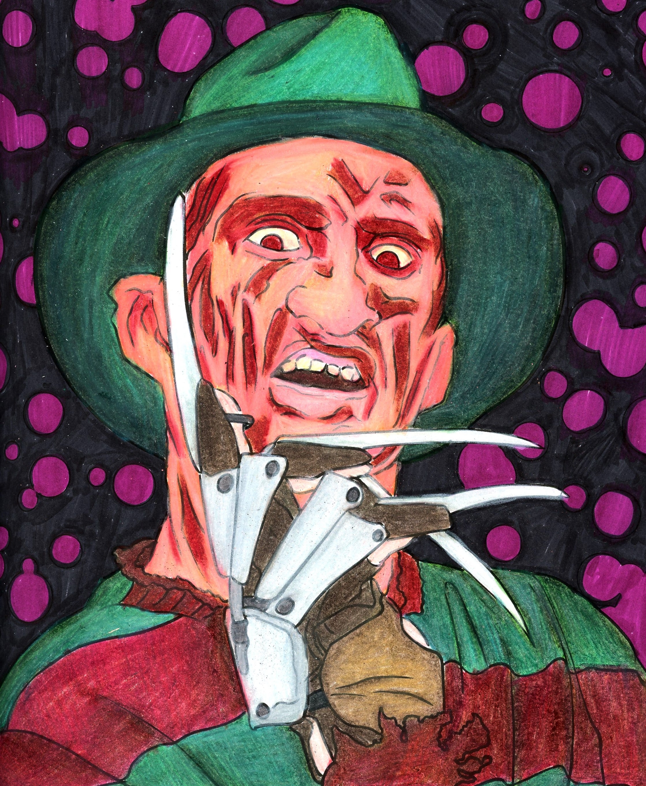 Freddy krueger from the best of the s coloring book rcoloring