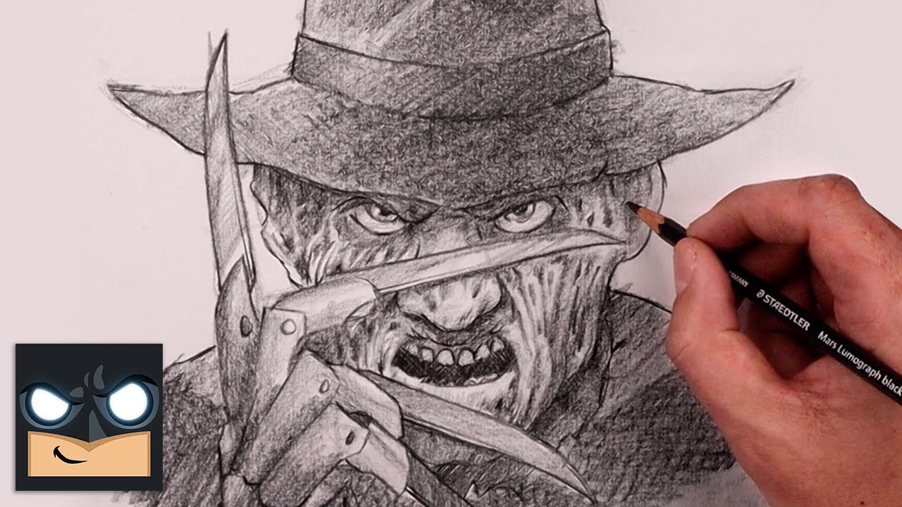 How to draw freddy krueger nightare sketch tutorial