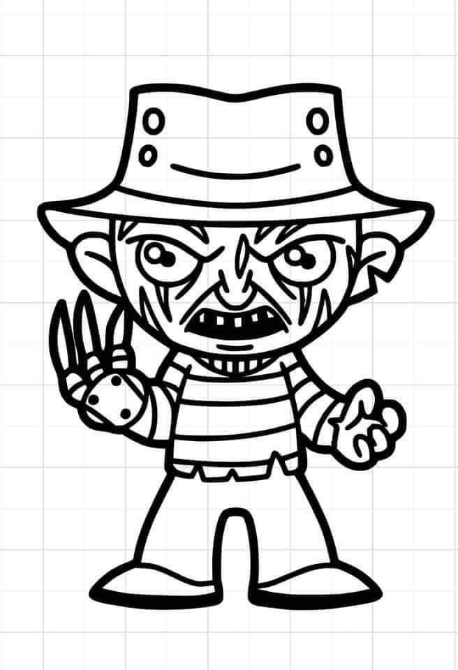 Pin by barbara reichard on lawn decorations cutouts in freddy krueger drawing easy halloween coloring pages mini drawings