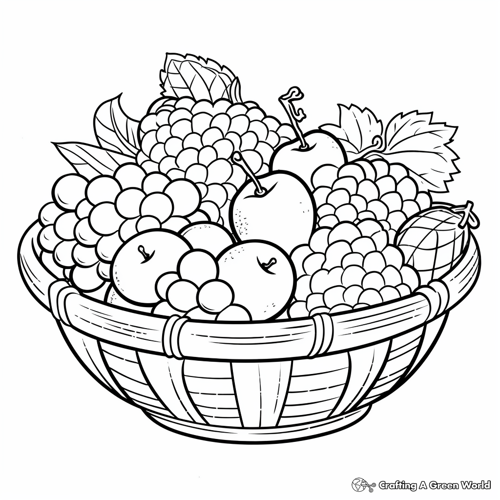 Fruit basket coloring pages