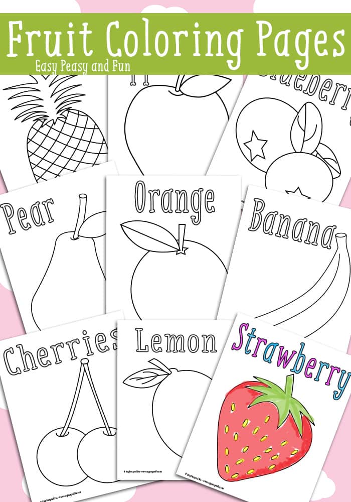 Fruit coloring pages