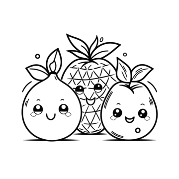 Easy fruits coloring page png transparent images free download vector files