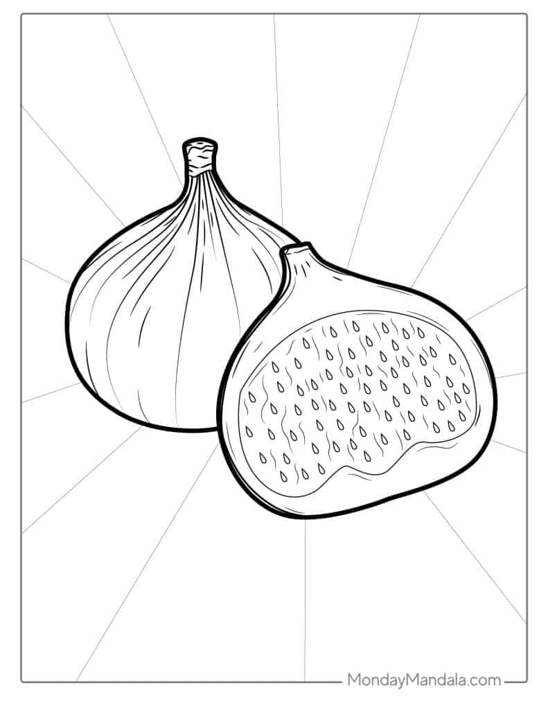 Fruit coloring pages free pdf printables