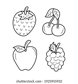 Fruit coloring page stock photos