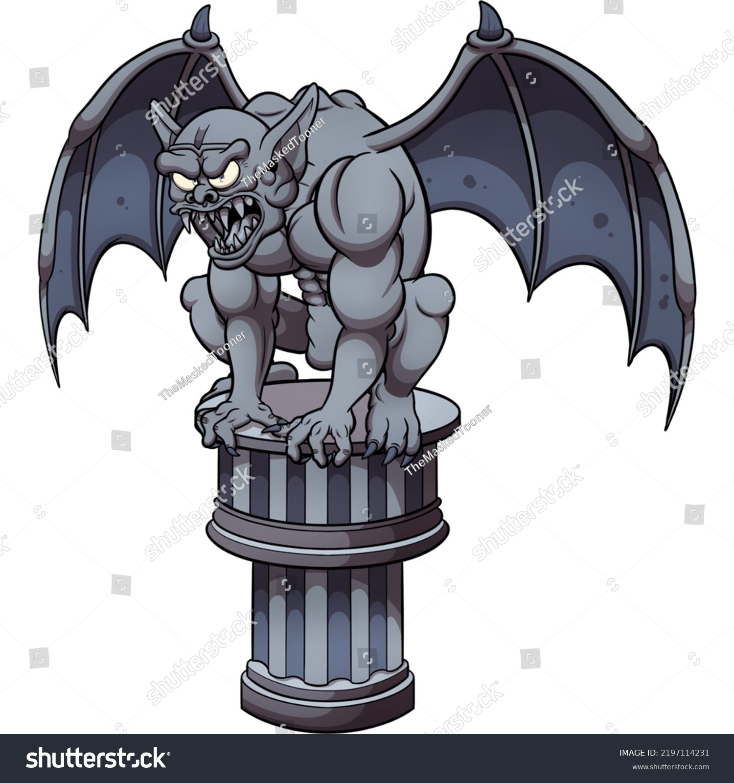 Hundred cartoon gargoyle royalty