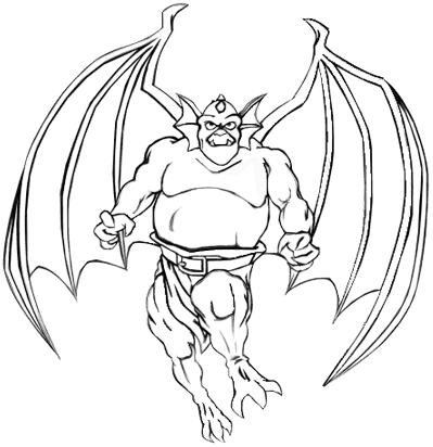 Krazys gargoyles coloring pictures page