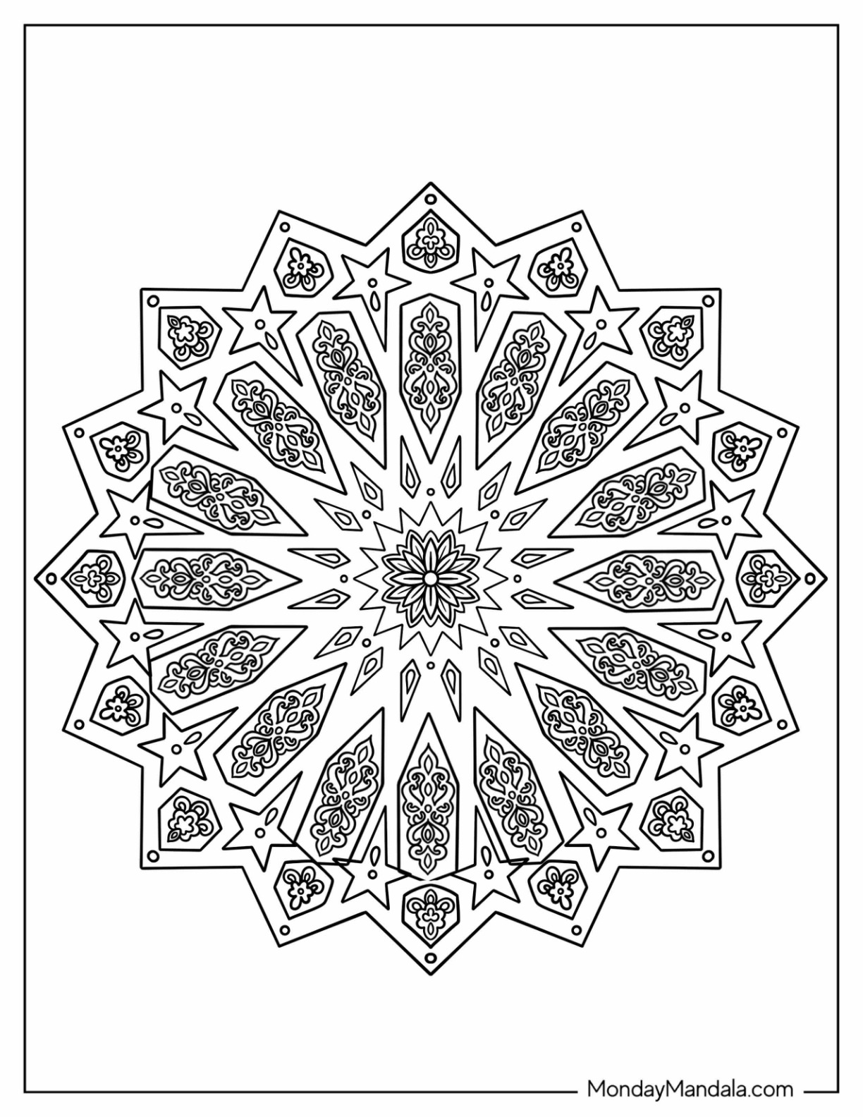 Geometric coloring pages free pdf printables