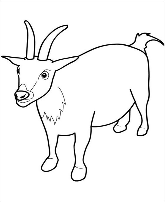 Free easy to print goat coloring pages