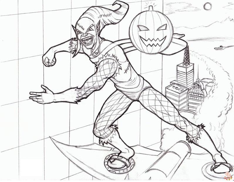 Printable green goblin coloring pages free for kids and adults