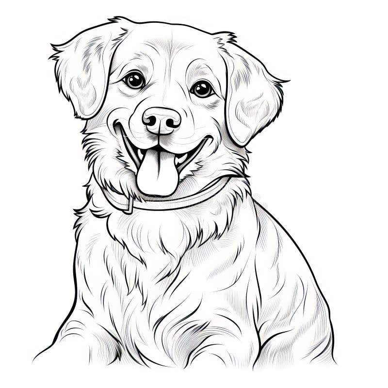 Golden retriever coloring stock illustrations â golden retriever coloring stock illustrations vectors clipart