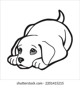 Golden retriever line drawing stock photos and pictures