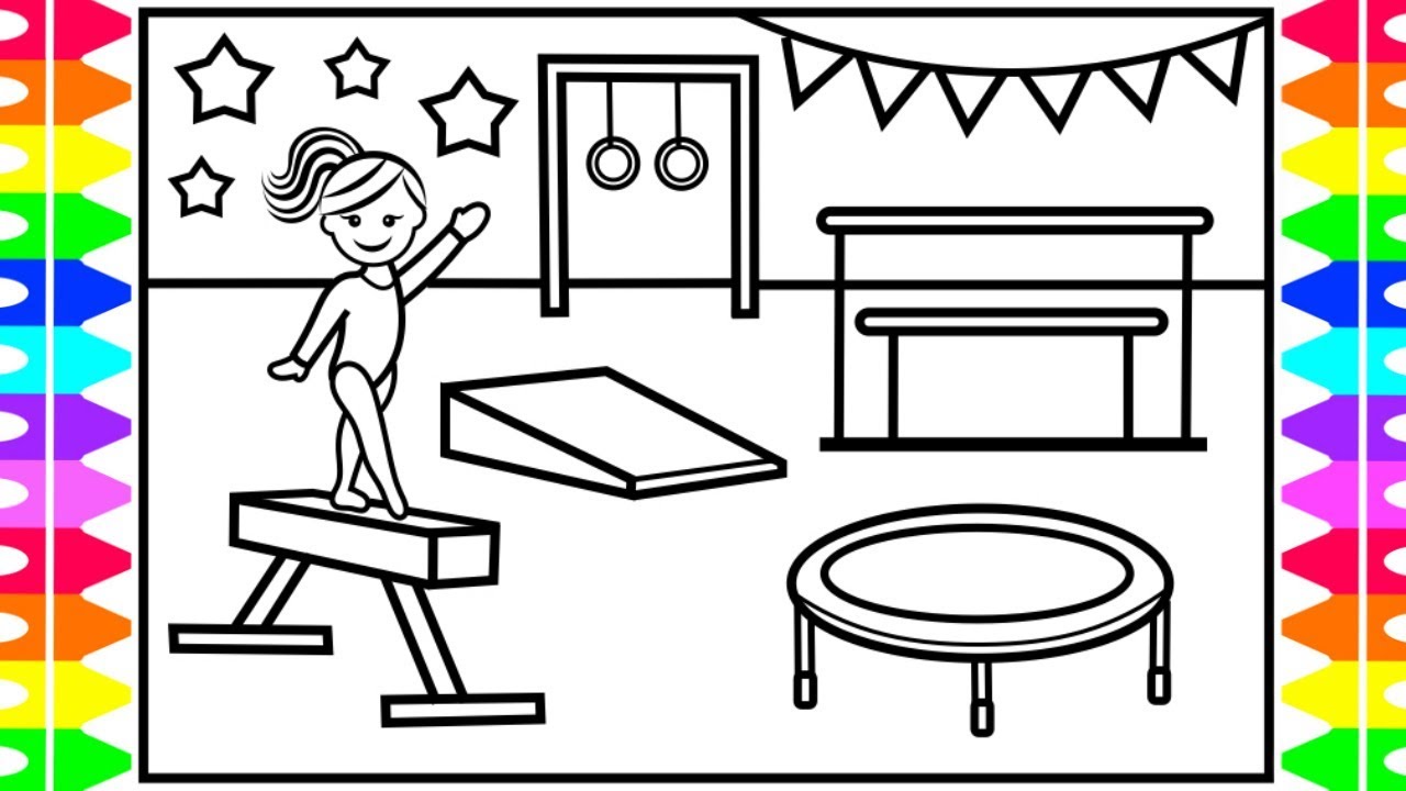 How to draw gynastics for kids ððððgynastics drawing for kids gynastics coloring pages kids