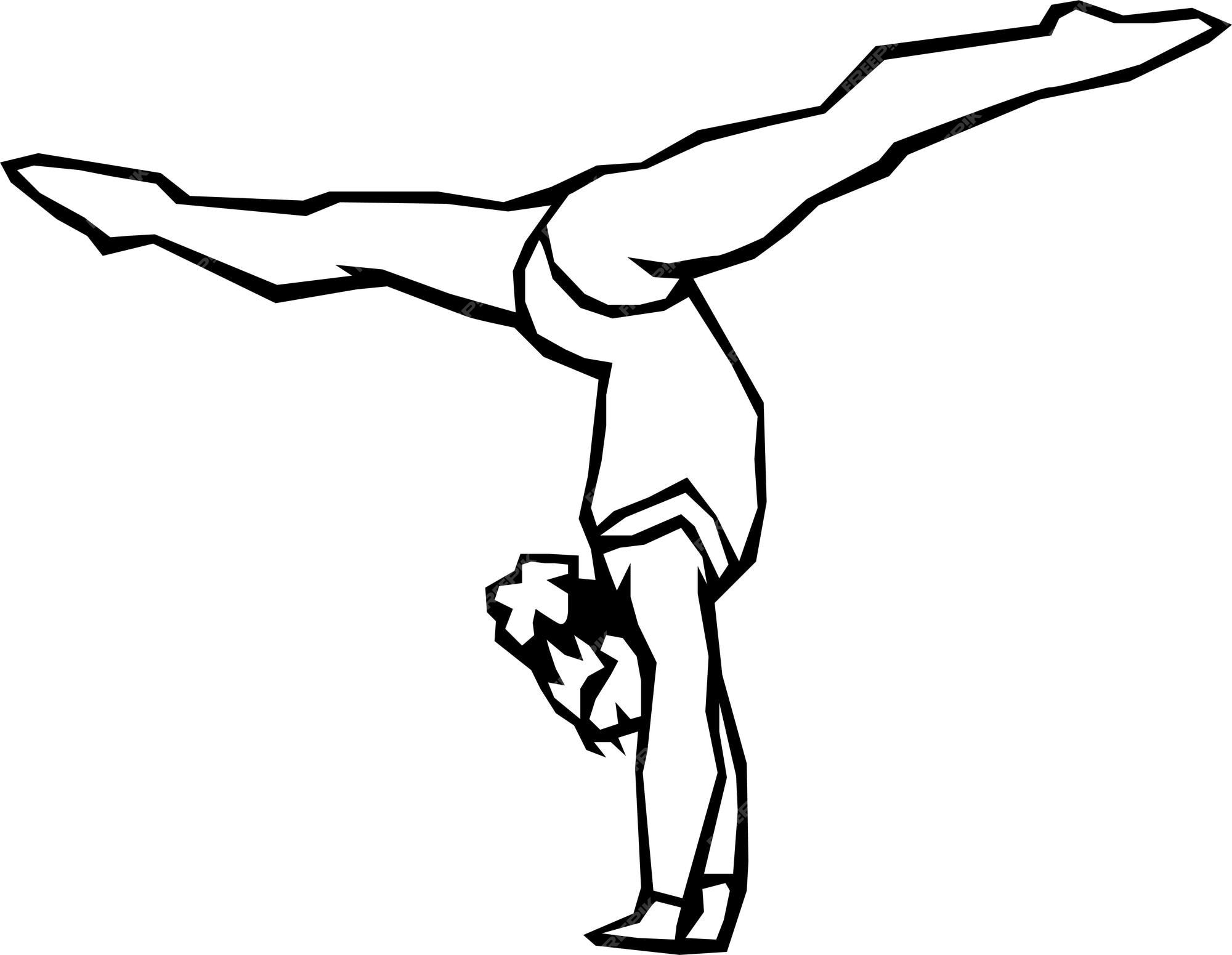 Premium vector a drawing of a gymnast doing a handstand