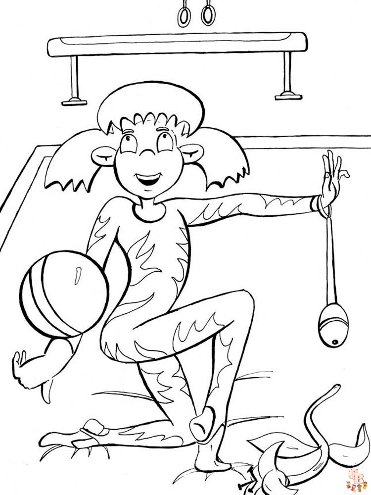 Gymnastics coloring pages free printable and easy to color