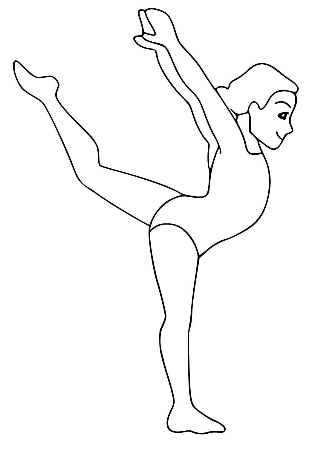 Free printable gymnastics easy coloring page for adults and kids