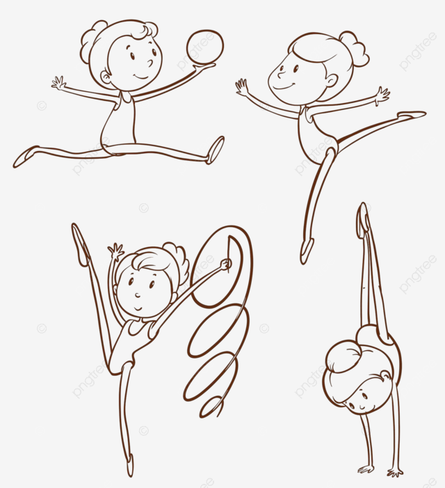 Simple sketches of the gymnasts contingent fit daughter vector contingent fit daughter png and vector with transparent background for free download