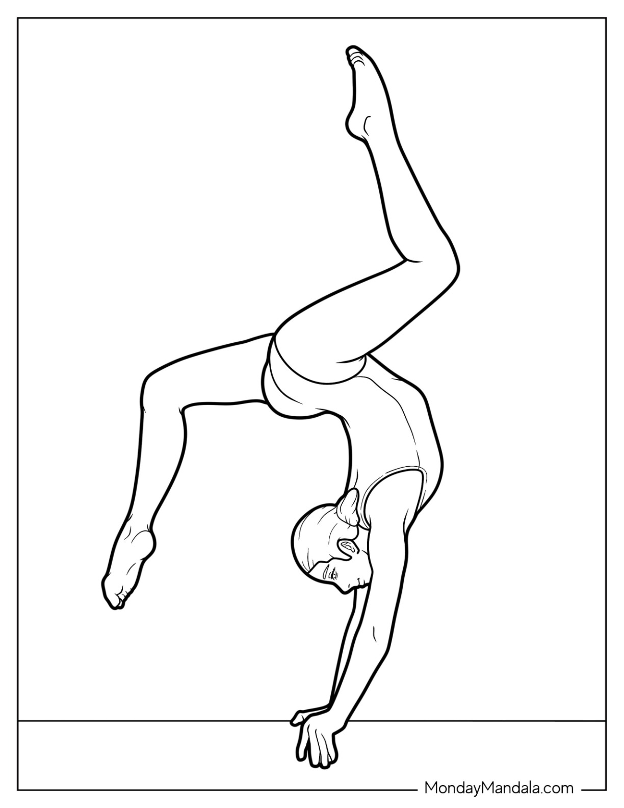 Gymnastics coloring pages free pdf printables