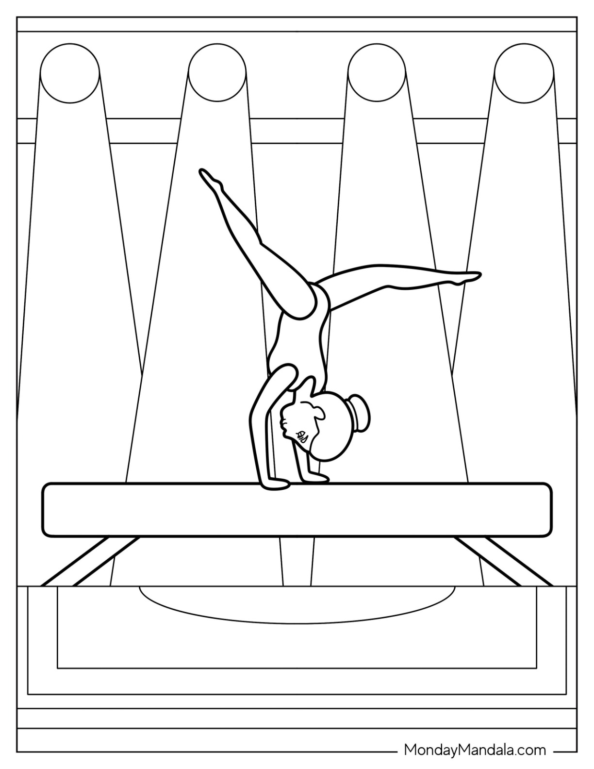 Gymnastics coloring pages free pdf printables