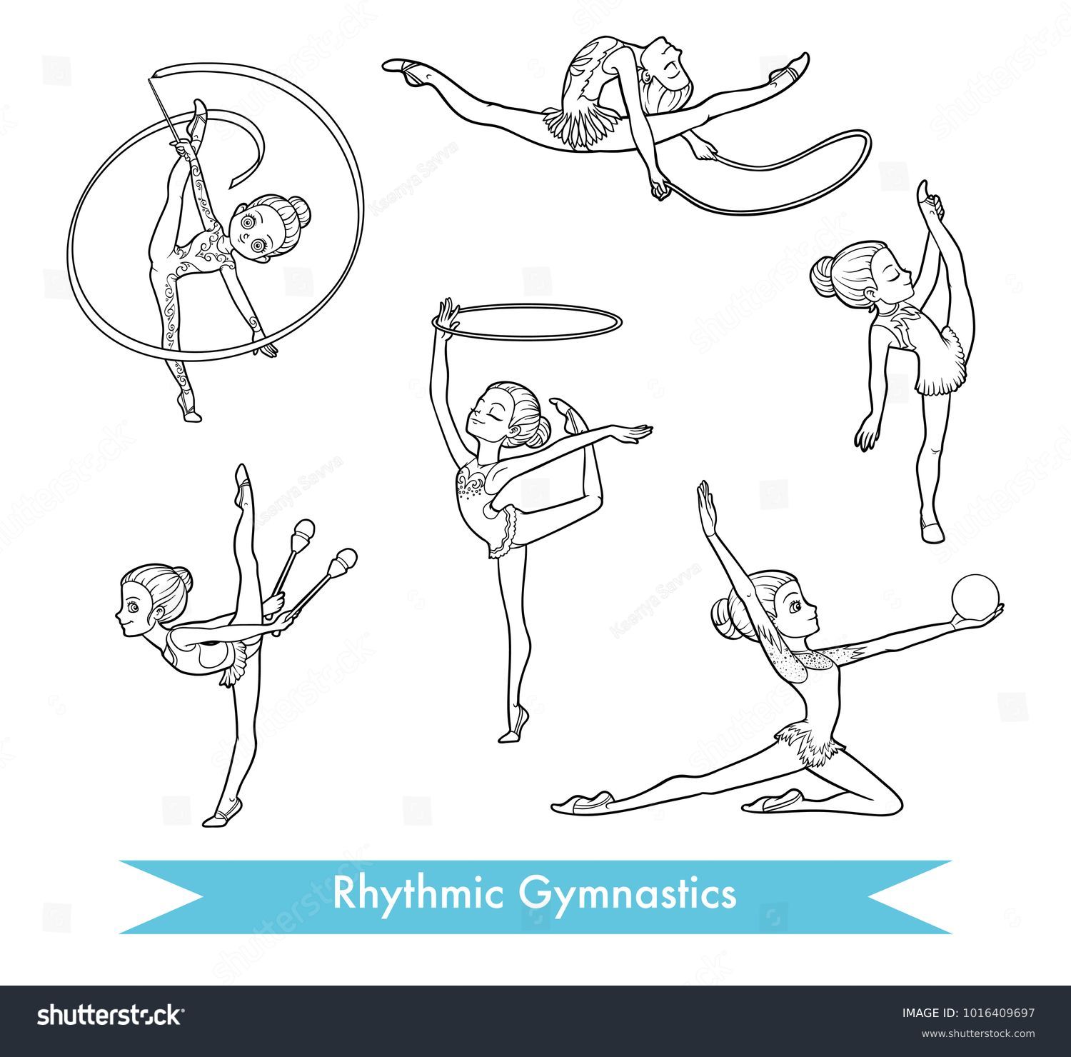 Gymnastics coloring pages stock photos and pictures