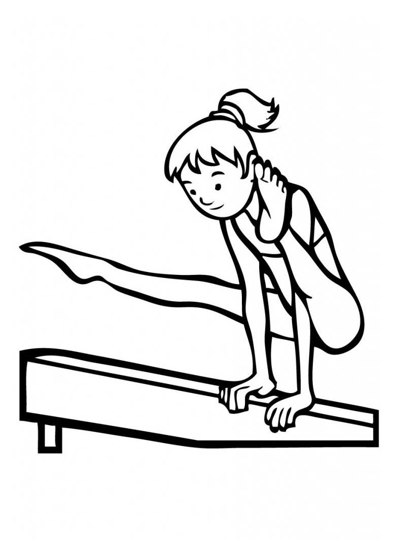 Gymnastics coloring pages printable easy to color