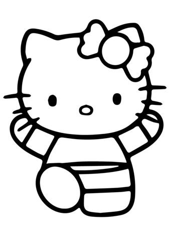 Hello kitty doing gymnastics coloring page free printable coloring pages