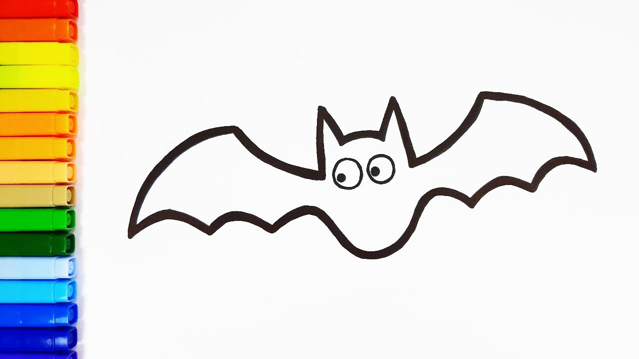 How to draw halloween bat easy siple drawing ideas and coloring pages for kids