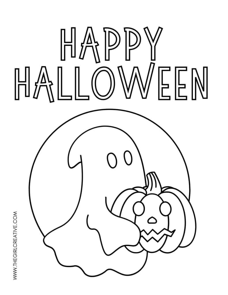 Easy halloween coloring pages