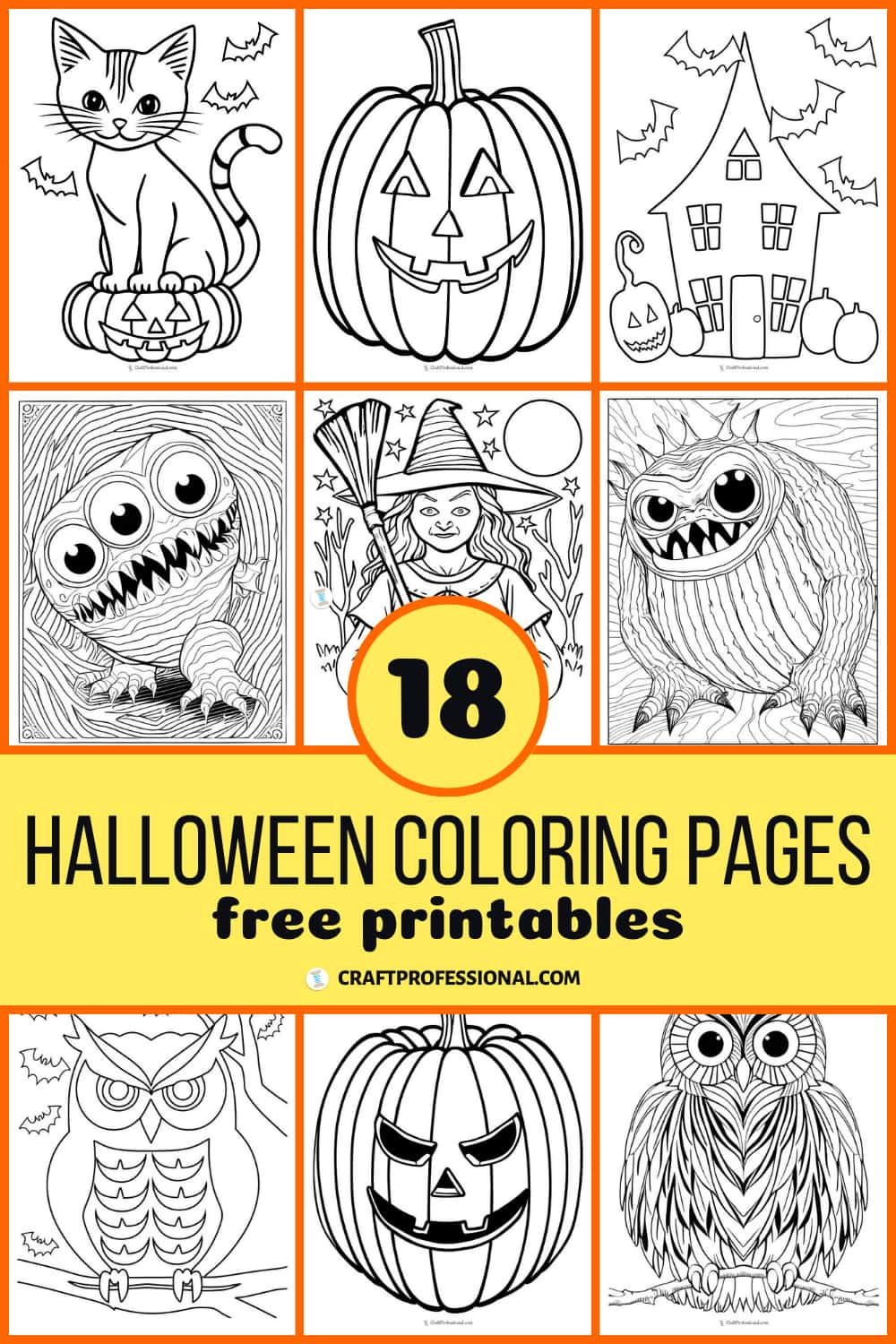 Halloween coloring pages for adults kids