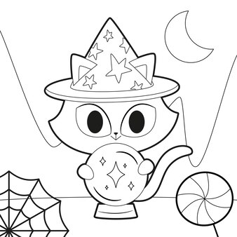 Page simple halloween child outline images