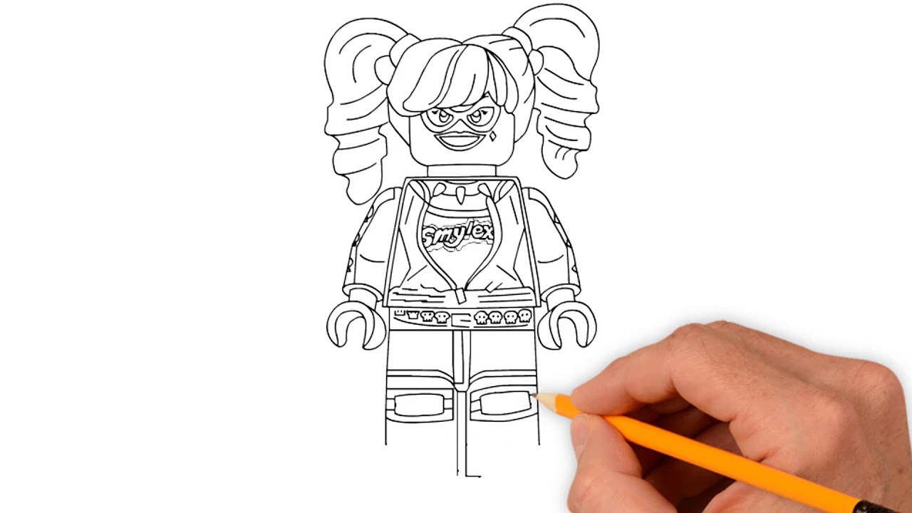 How to draw lego harley quinn coloring pages