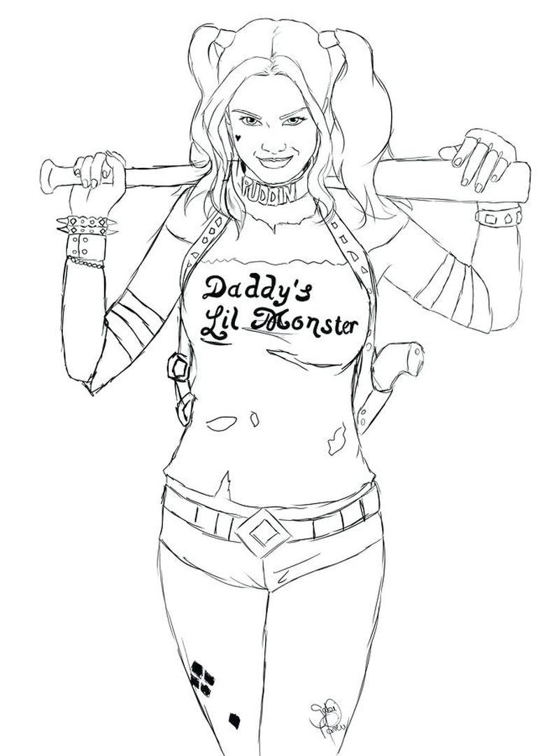 Get this harley quinn coloring pages to print pdn