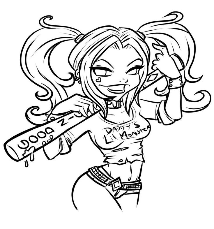 Harley quinn coloring pages pdf ideas