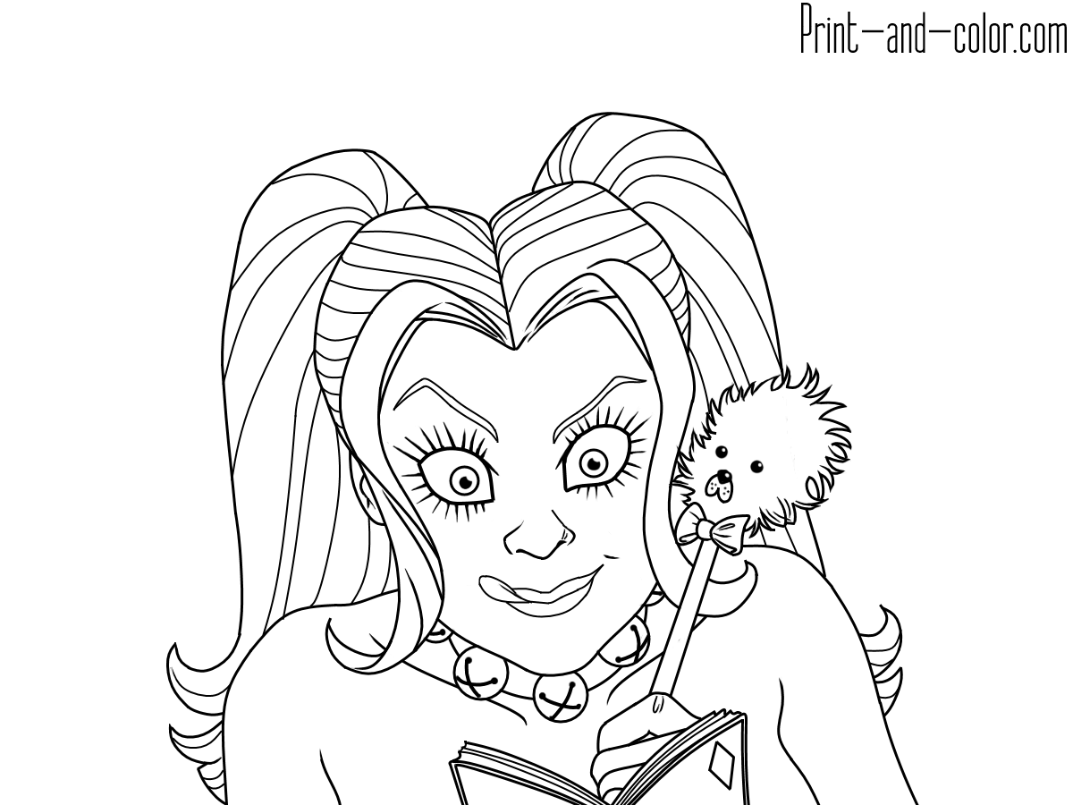 Harley quinn coloring pages print and color