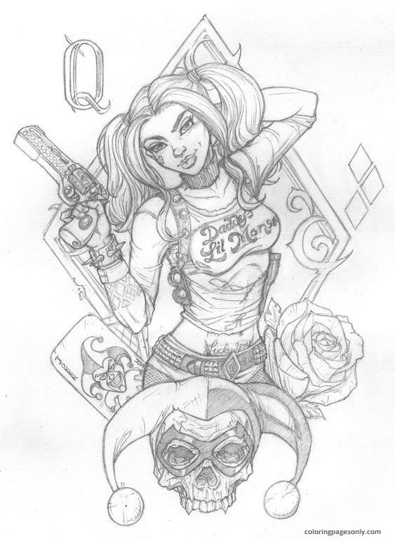 Harley quinn coloring pages