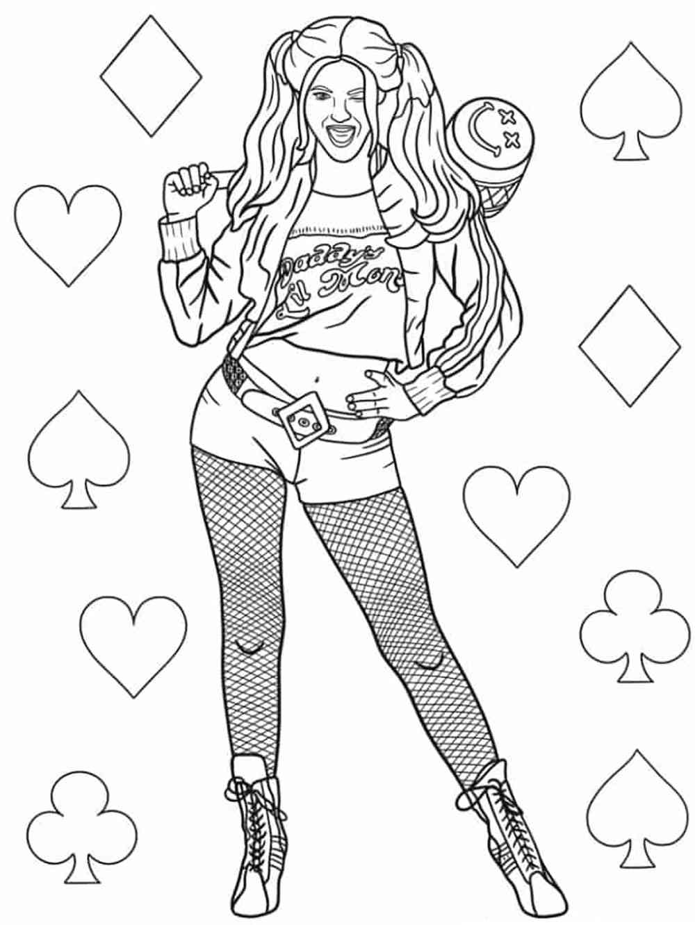 Harley quinn coloring pages