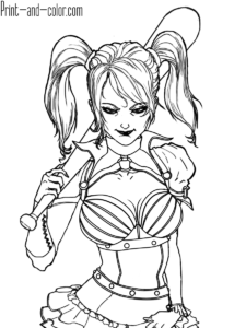 Harley quinn coloring pages print and color