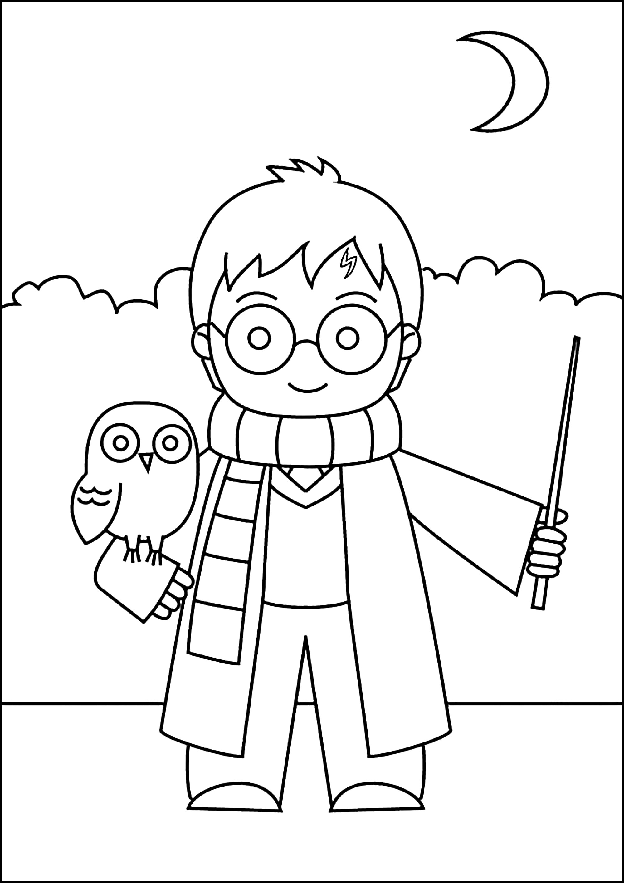 Simple harry potter drawing to color