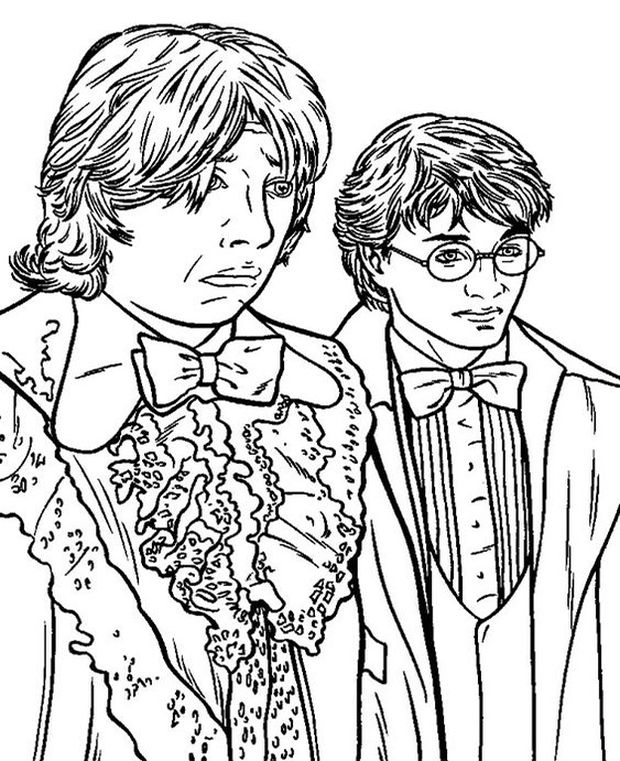 Free easy to print harry potter coloring pages