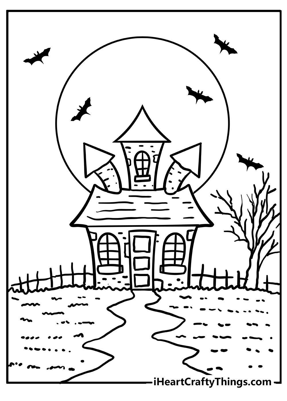 Haunted house coloring pages free printables