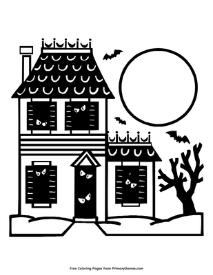 Haunted house coloring page â free printable pdf from