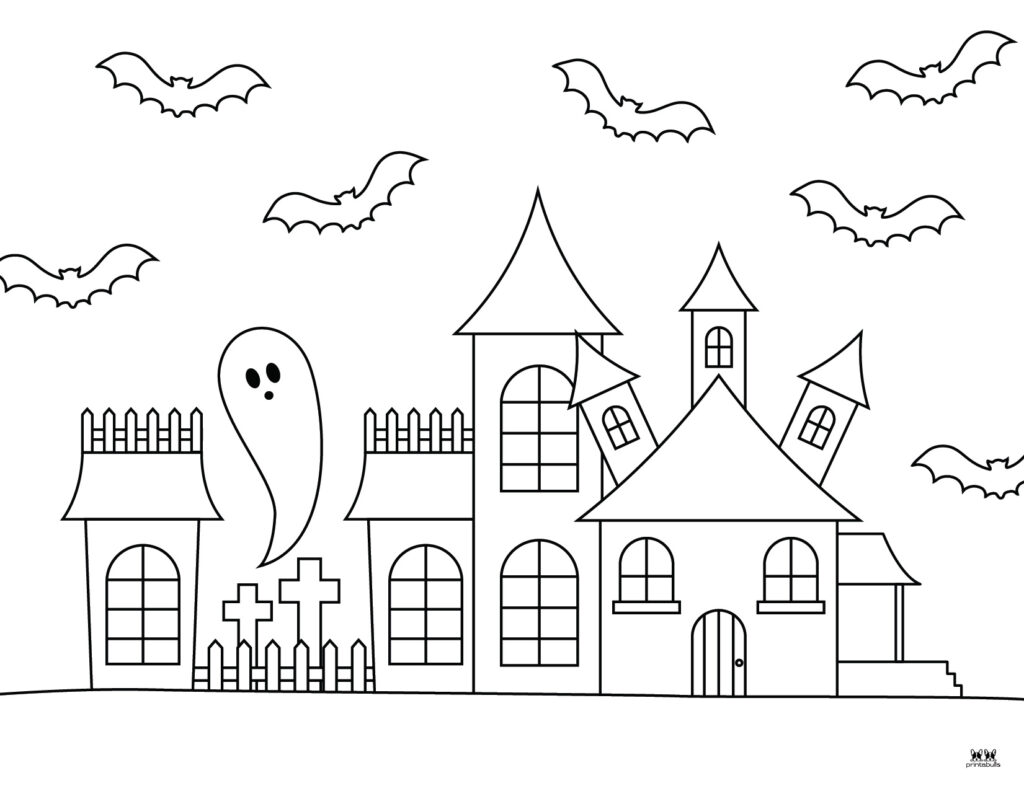 Haunted house coloring pages