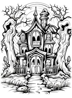 Haunted house coloring pages ideas house colouring pages coloring pages haunted house