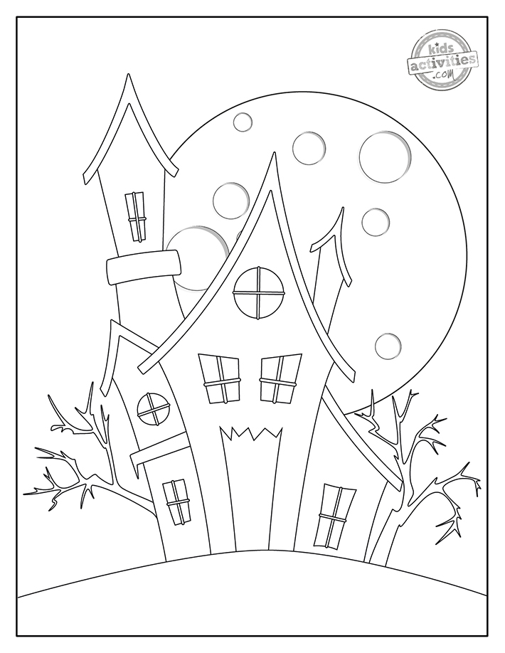 Spooky cute haunted house coloring pages kids activities blog