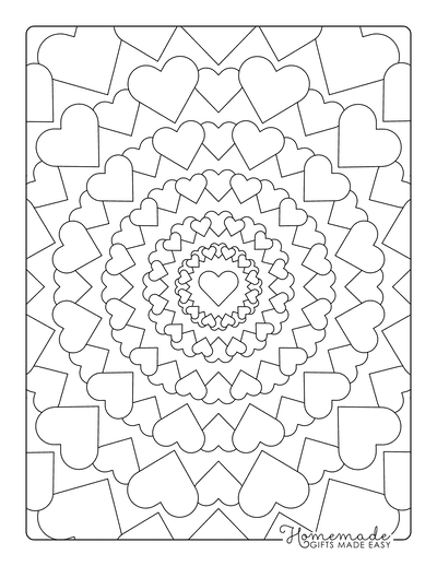 Adorable heart coloring pages for kids adults