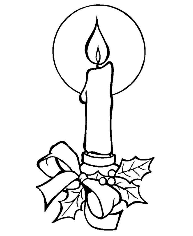 Christmas candles coloring pages