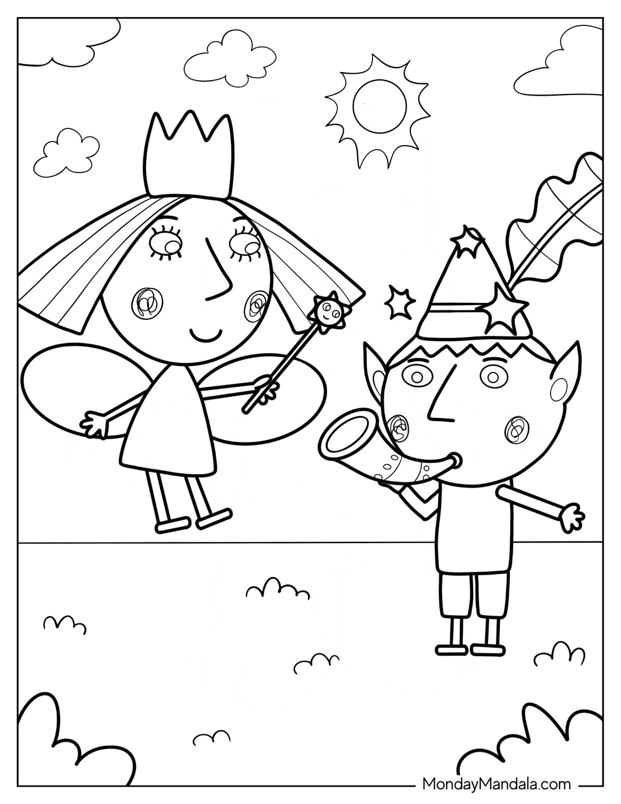 Ben and holly coloring pages free pdf printables