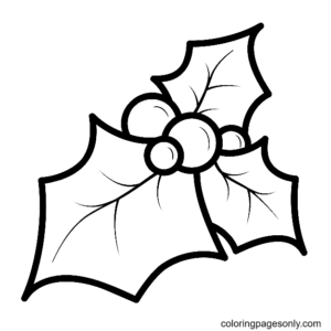 Christmas holly coloring pages printable for free download