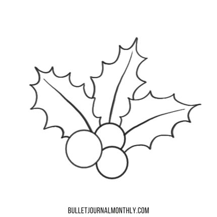 How to draw holly leaves