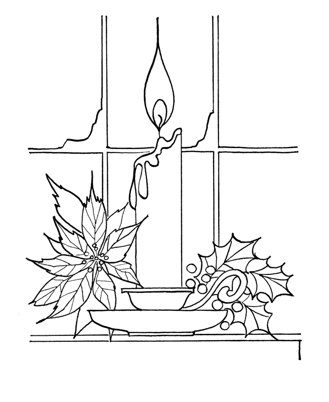 Christmas candles coloring pages