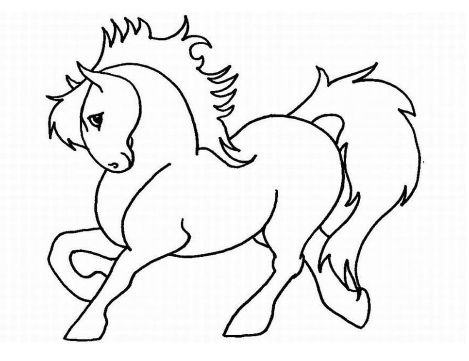 Horse drawing coloring page